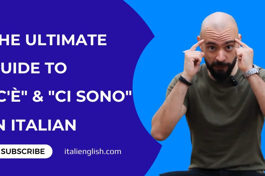 cover picture of a blog post of mine about "c'è" and "ci siamo" which in italian translate "there is" and "there are"