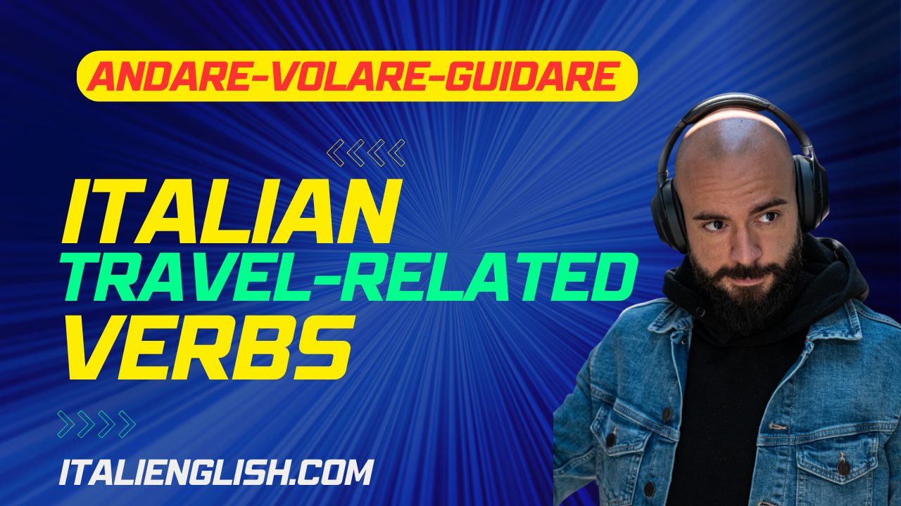 cover picture about italian travel verbs such as 